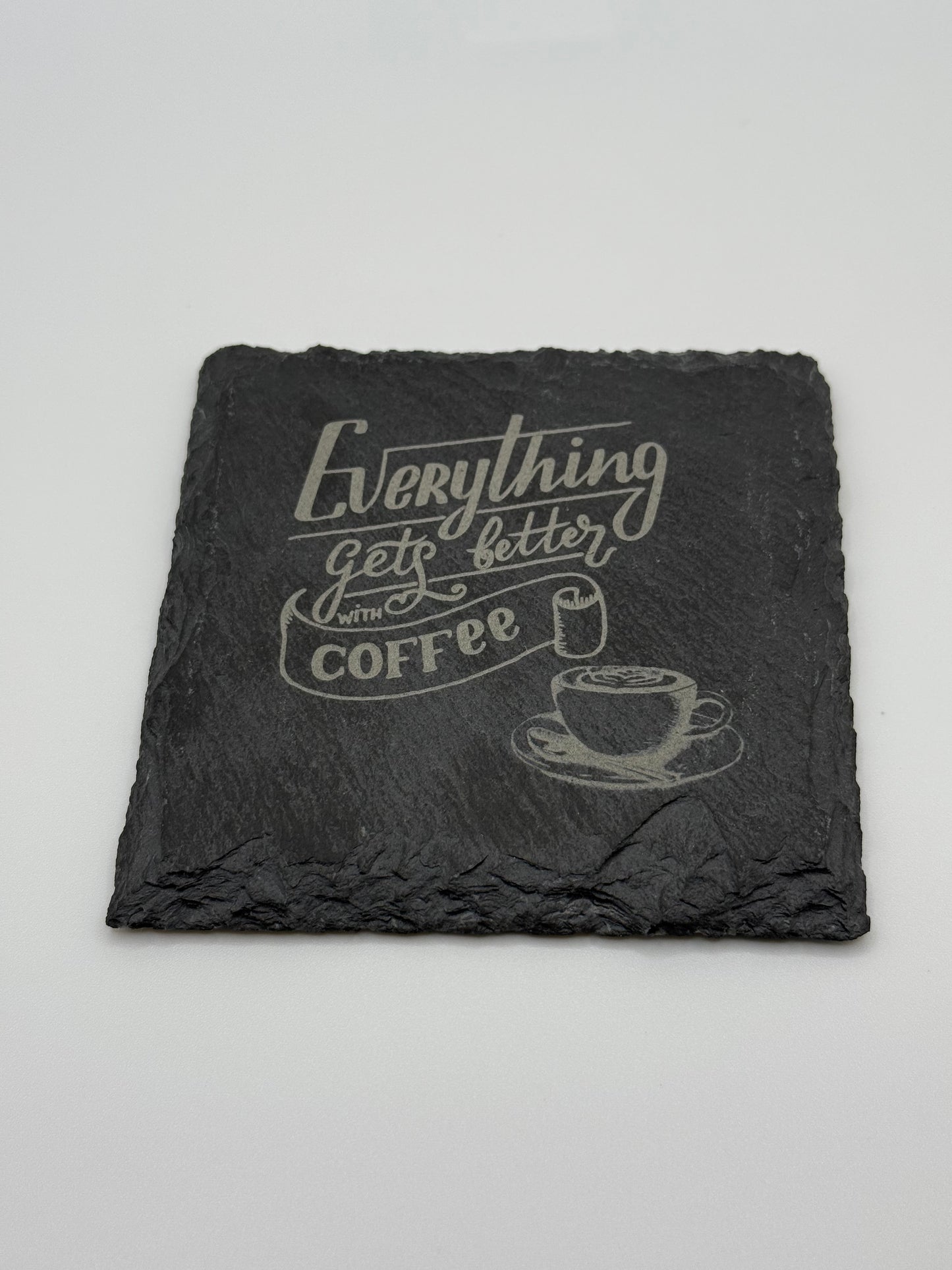 4 Inch Black Slate Stone Coasters