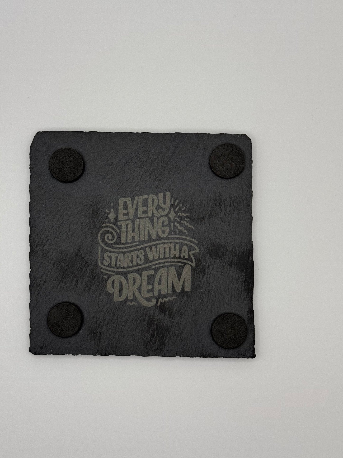 4 Inch Black Slate Stone Coasters